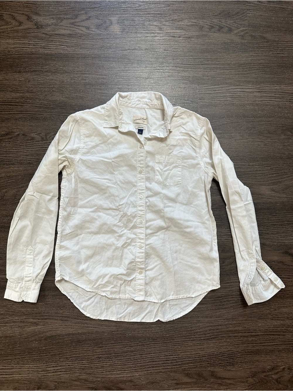 Women’s 100% Cotton Universal Thread White Long-Sleeve Button-Down Shirt Sz Smal